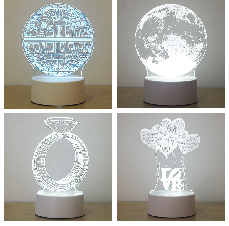 Lamp with 3D Plug-In Night Lights
