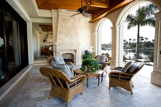 Get Cozy With These Outdoor Tile Fireplaces